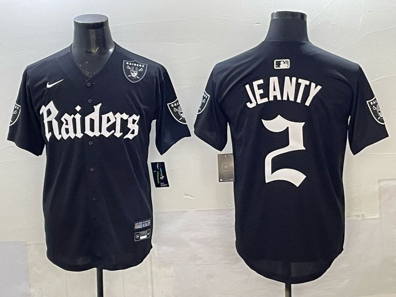 Men 2025 Oakland Raiders 2 Jeanty Black 6th generation Joint Name Nike Limited NFL Jersey style 010